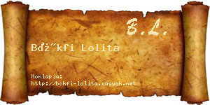 Bökfi Lolita névjegykártya